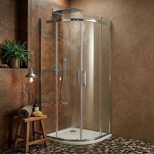 B8 Chrome 900mm Quadrant Frameless Shower Enclosure