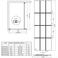B8 Grid Style Walk in Shower Panel, Black, Various Sizes