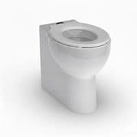 Back To Wall Doc M Pack with Stainless Steel, Blue, Grey or White Grab Rails, Push Button Cistern