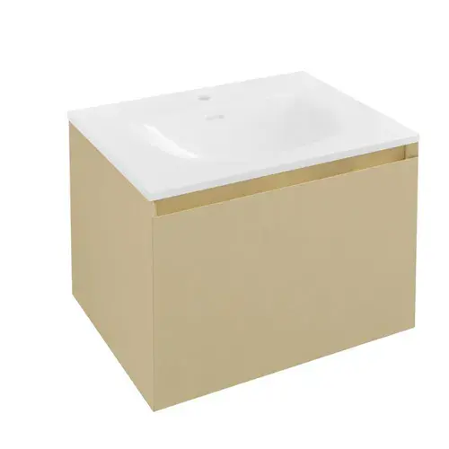Badbury 60cm Wall Hung Unit 1 Drawer Linen, inc Basin