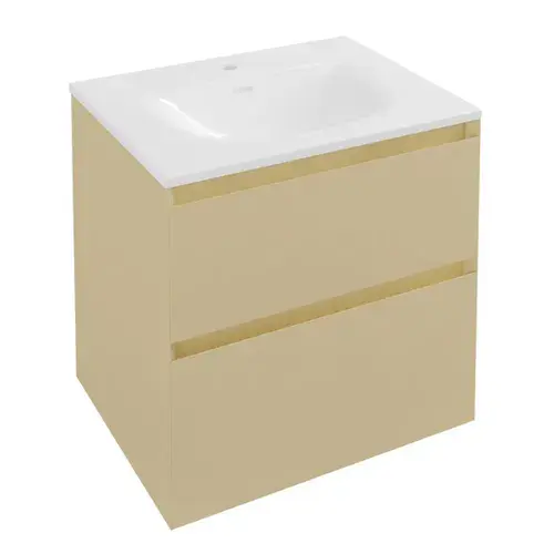 Badbury 60cm Wall Hung Unit 2 Drawer Linen, inc Basin