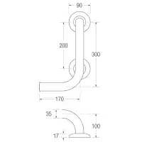 Bathcenter Grab  Bar & Toilet Roll Holder Stainless Steel