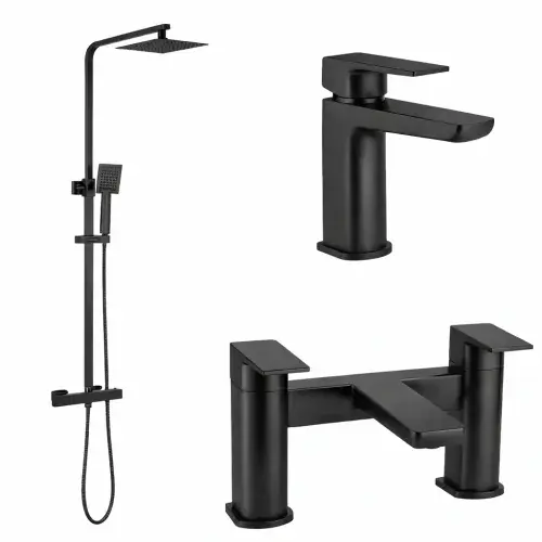 Bathcenter Hadleigh Taps and Shower Pack Matt Black