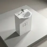 Bathcenter White 550mm Floor Standing Vanity Unit & Basin - 1 Tap Hole