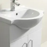 Bathcenter White 550mm Floor Standing Vanity Unit & Basin - 1 Tap Hole