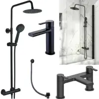 Bathroom Makeover Brassware Pack Matt Black