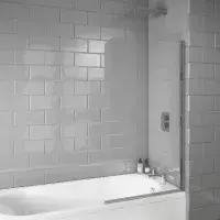 Beaufort 1400 x 800mm Plain Bath Screen 6mm - Round or Square Design