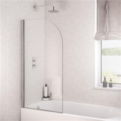 Beaufort 1400 x 800mm Plain Bath Screen 6mm - Round or Square Design