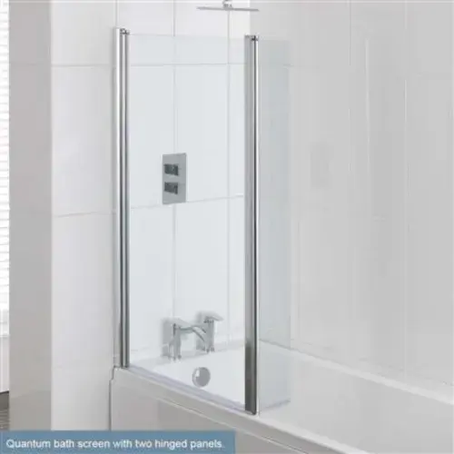 Beaufort 6mm 1400 x 850mm L-Shaped Bath Screen - Chrome Profiles