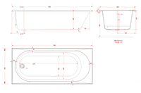 Beaufort Biscay 1800 x 800mm Single Ended Deep Bath