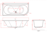 Beaufort Biscay Double Ended 1600 x 725mm Bath, Left Hand - Lifetime Guarantee