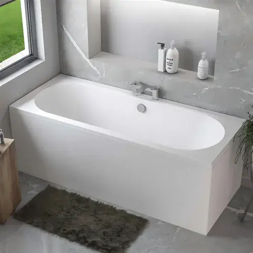 Beaufort Biscay Matt White 1800 x 800mm Double Ended Deep Bath