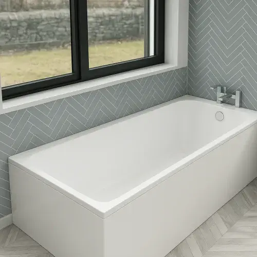 Beaufort Malin 1700 x 750mm Single Ended Bath Thin Rim Extra Space - 5mm