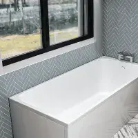 Beaufort Malin 1800 x 800mm Single Ended Bath Thin Rim Extra Space - Lifetime Guarantee