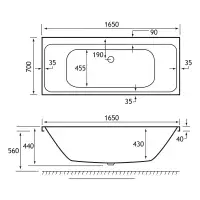 Beaufort Malin Double Ended 1650 x 700mm Bath