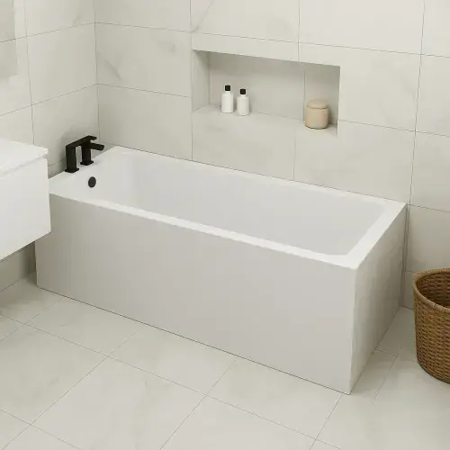 Beaufort Portland 1600 x 800mm Single Ended Bath, Gloss White Premium Acrylic