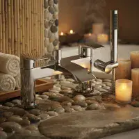 Belini Bath Shower Mixer Tap & Shower Kit | Chrome or Black