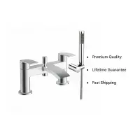 Belini Bath Shower Mixer Tap & Shower Kit | Chrome or Black