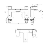 Belini Chrome Bathroom Tap Pack | Basin & Bath Filler / Shower Mixer