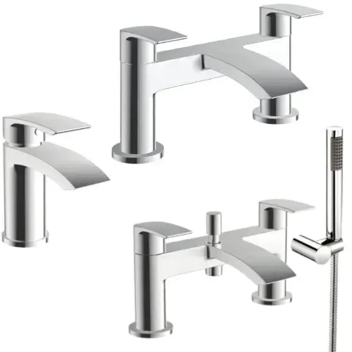 Belini Chrome Bathroom Tap Pack - Basin & Bath Mixer Options