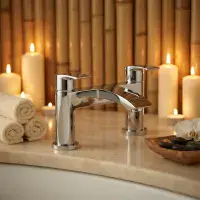 Belini Bath Filler Tap | Twin Lever in Chrome or Matt Black