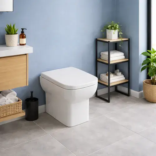 Bijou Comfort Height Back To Wall Toilet Pan and Soft close Seat - White