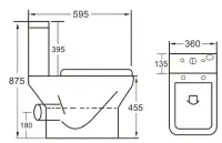 Bijou Comfort Height Toilet Pan, Cistern and Soft Close Seat - White