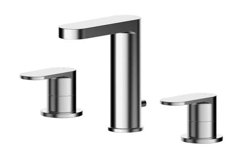 Binsey, Deck Mounted 3 Tap Hole Basin Mixer With Pop Up Waste, Chrome