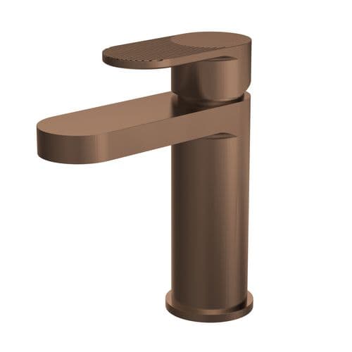Binsey, Fluted Mono Basin Mixer with Push Button Waste, Brushed Bronze