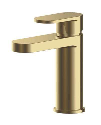 Binsey, Mono Basin Mixer with Push Button Waste, Brushed Brass