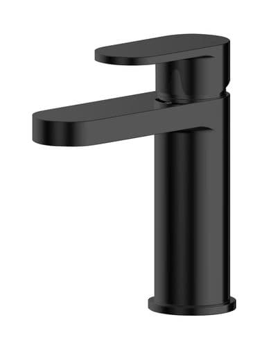 Binsey, Mono Basin Mixer with Push Button Waste, Matt Black
