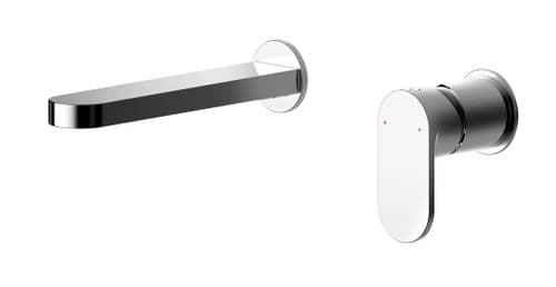 Binsey, Wall Mounted 2 Tap Hole Basin Mixer, Chrome