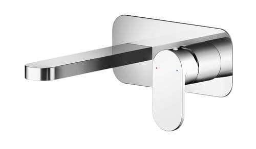 Binsey, Wall Mounted 2 Tap Hole Basin Mixer With Plate, Chrome