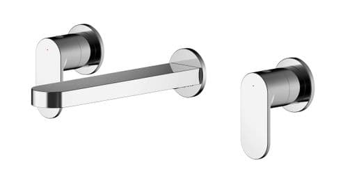 Binsey, Wall Mounted 3 Tap Hole Basin Mixer, Chrome