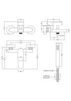 Binsey, Wall Mounted Bath Shower Mixer With Kit, Chrome