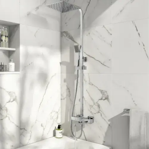 Block Square Rigid Riser Shower with Bath Filler