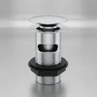 Brass Slotted Basin Pop Up Waste With Mushroom Plug
