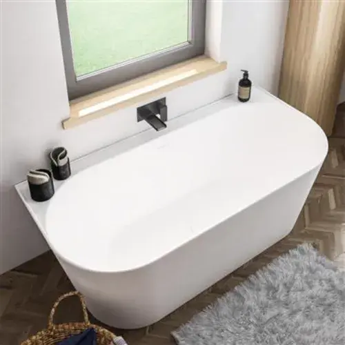 Brockland 1600 x 750 x 575mm Freestanding bath in Matt White