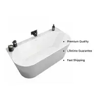 Brockland Freestanding bath 1600x750x575mm inc waste White - Lifetime Guarantee