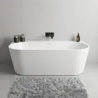 Brockland Freestanding bath 1600x750x575mm inc waste White - Lifetime Guarantee