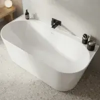 Brockland Freestanding bath 1600x750x575mm inc waste White - Lifetime Guarantee