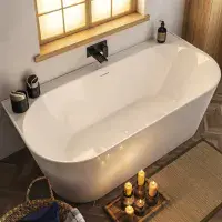 Brockland Freestanding bath 1600x750x575mm inc waste White - Lifetime Guarantee