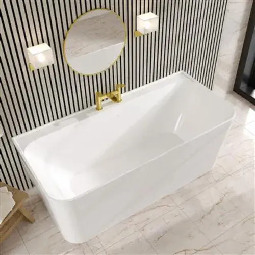 Brockland Sqaure 1600 x 750 x 600mm (430mm depth) Freestanding Bath - Gloss White