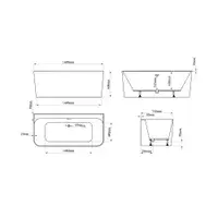 Brockland Sqaure 1600 x 750 x 600mm (430mm depth) Freestanding Bath - Gloss White
