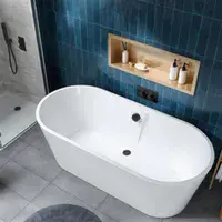 Bromley 1590 x 750 x 560mm Freestanding bath inc waste - Gloss White
