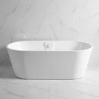 Bromley 1590 x 750 x 560mm Freestanding bath inc waste - Gloss White