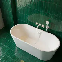 Bromley 1590 x 750 x 560mm Freestanding bath inc waste - Gloss White