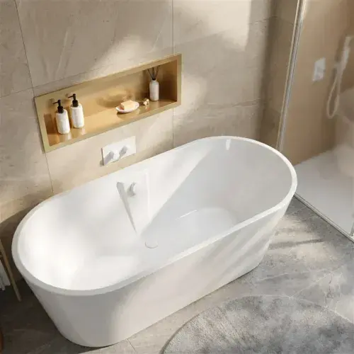 Bromley 1590 x 750 x 560mm Freestanding bath inc waste - Gloss White