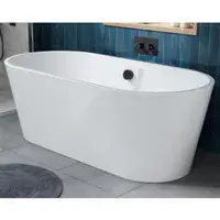 Bromley 1590 x 750 x 560mm Freestanding bath inc waste - Gloss White