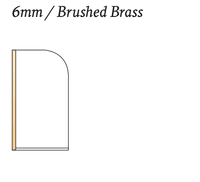 Brushed Brass Bath Screen 6mm - Round Corner